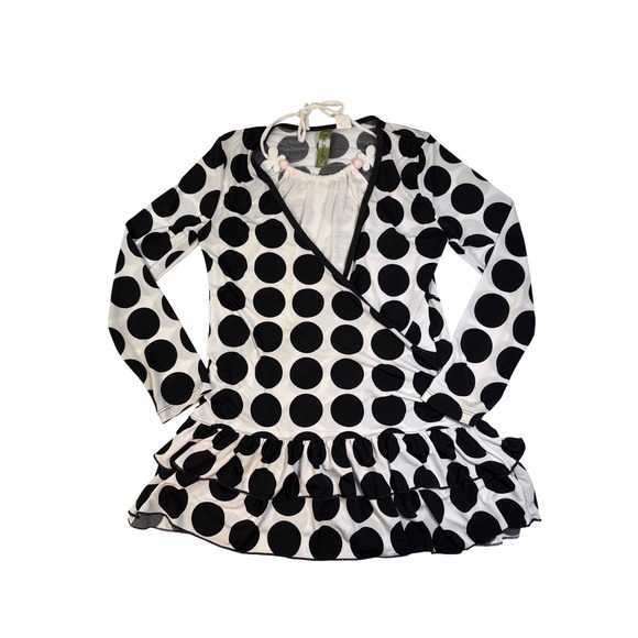 Lovebird Polka Dot Faux Wrap Top L Attached Cami Ruffle Office Siren Y2K - Picture 4 of 8